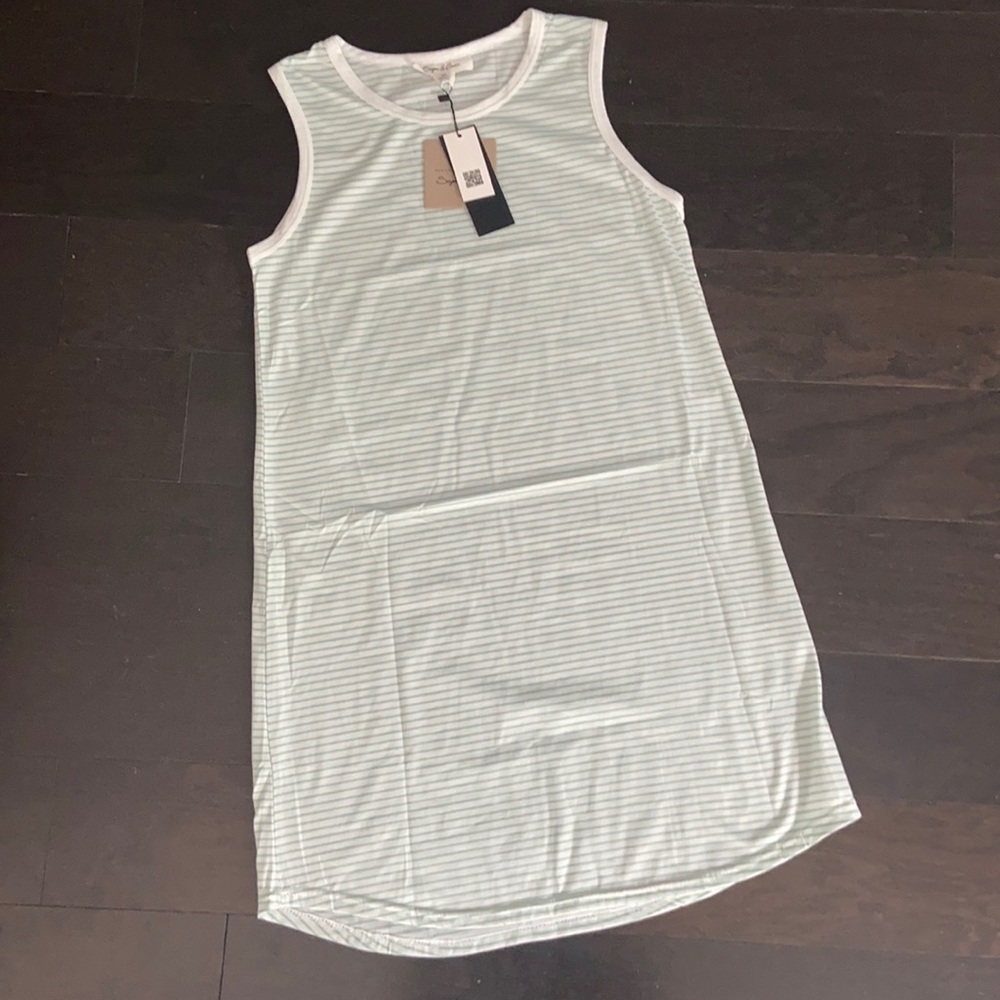 Sugar & Cream White Green Tank Dress Medium